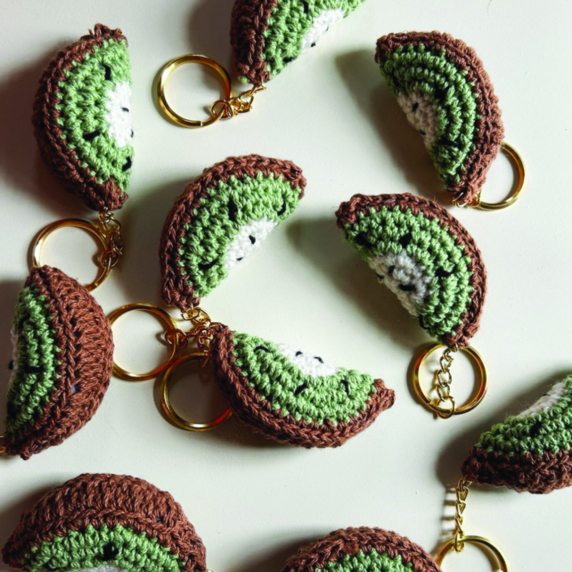 Kiwi Crochet Keychain